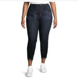 Terra & Sky Women's Plus 5X Pull On Denim Capri